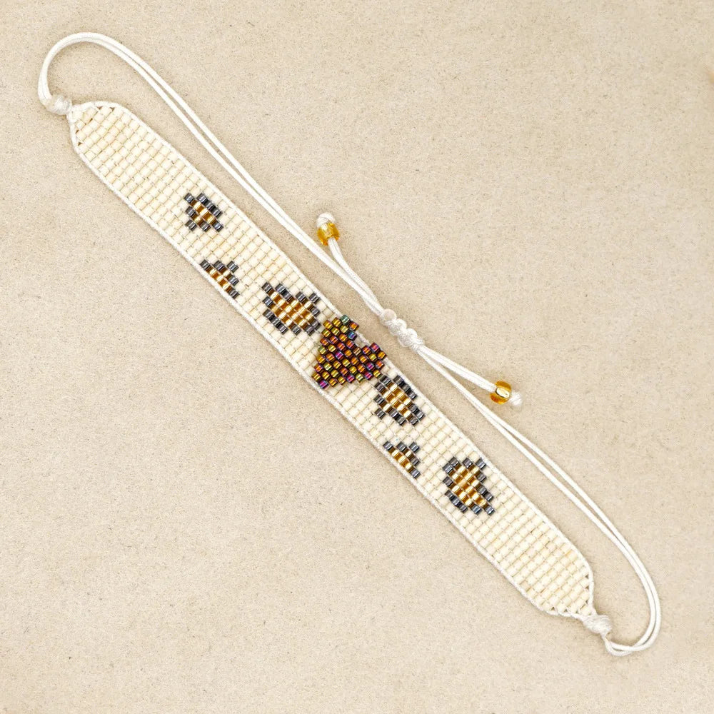 Heart Arrows Bracelet Vintage Hand Knit Minimalist Bohemian