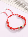 Multilayer Eyes Bohemia Bracelet Hand weaving Adjustable Bead Bracelet