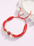 Multilayer Eyes Bohemia Bracelet Hand weaving Adjustable Bead Bracelet
