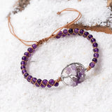 Boho Beaded Bracelet Natural Stone Heart Shape Tree of Life Hand Woven