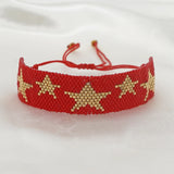 Adjustable Rice Bead Bracelet Pentagram Pictogram