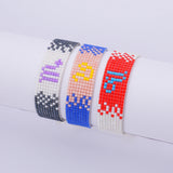 Zodiac Symbols Vintage Beaded Bracelet Personalized Hand Knitted Bohemian