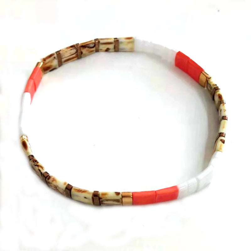 Rainbow Simplicity Hand-woven Beaded Bracelet