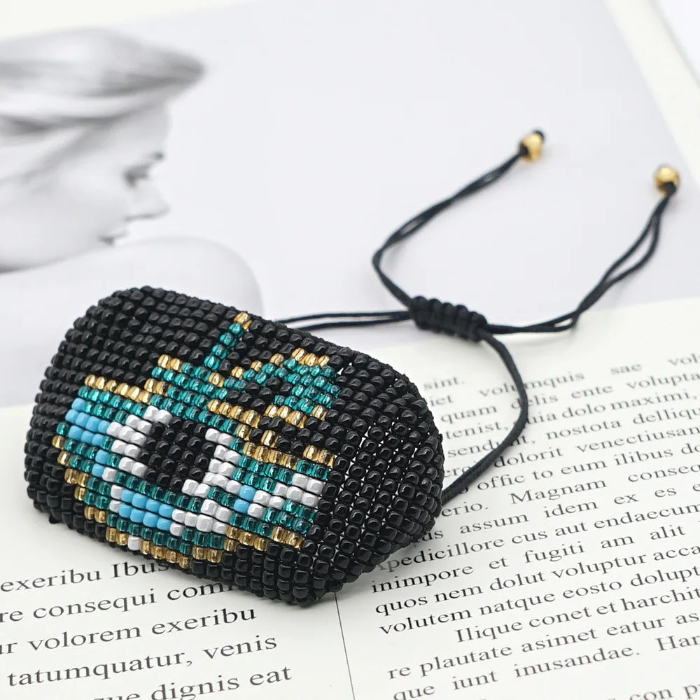 Egyptian Eye of Horus Vintage Beaded Bracelet