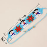 Beaded Bracelet Triangle Flower Pattern Snowman Hand Knitting Minimalist