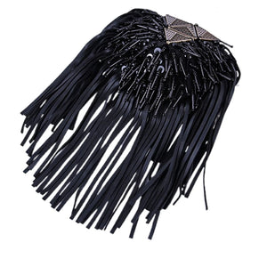 Beaded Blazer Epaulet Leather Fringe Tassel Holder Epaulette Spikes Brooch
