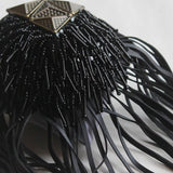 Beaded Blazer Epaulet Leather Fringe Tassel Holder Epaulette Spikes Brooch