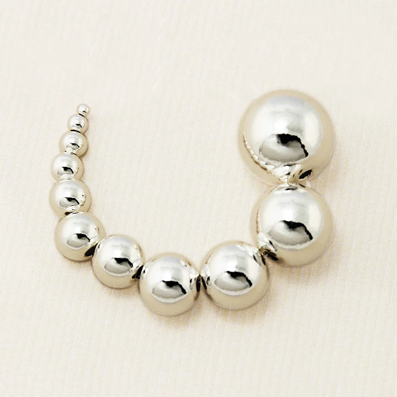 2-14mm Sterling Round Beads 925 Fish Beads DIY Jewelry