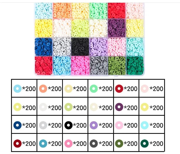 DIY Beading Kit 6mm 4800pcs/lot Jewelry Findings Polymer Clay Beads