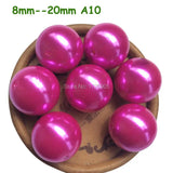 6-30mm Hot Pink ABS Pearls Loose Acrylic Beads