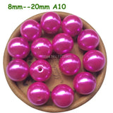 6-30mm Hot Pink ABS Pearls Loose Acrylic Beads