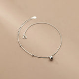 925 Silver Beads Anklet Women's Leg Bracelet Jewelry