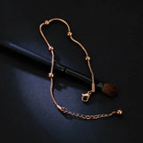 Beads Anklet 18KGP Rose Charm Jewelry Not Fade Gift
