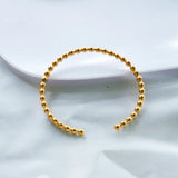 Stainless Steel Beads Bangle Cuff Bracelet Men Women
