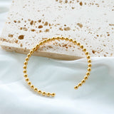 Stainless Steel Beads Bangle Cuff Bracelet Men Women