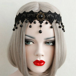 Neo-Gothic Lace Tiara Headdress for Women