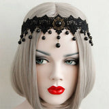 Neo-Gothic Lace Tiara Headdress for Women