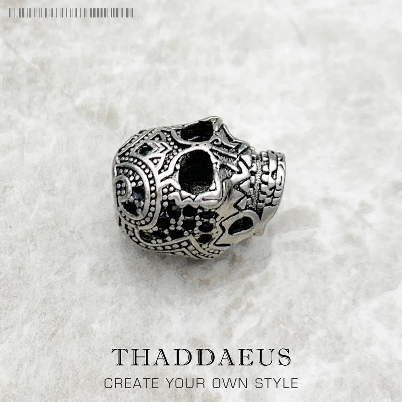 Skull King Beads 925 Sterling Silver Charm Jewelry Gift