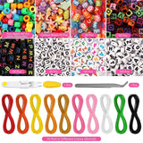 Girls Rainbow Beads Bracelet Making Kit with Charms