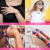 Girls Rainbow Beads Bracelet Making Kit with Charms