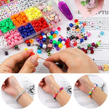 Girls Rainbow Beads Bracelet Making Kit with Charms