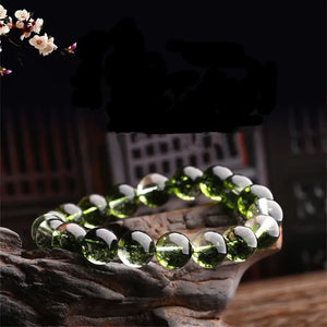 Green Ghost Crystal Beads Bracelet Unisex 6-12mm Energy Jewelry Gift