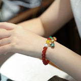 Lucky Breast Decor Natural Crystal Stone Bracelet