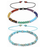 7 Chakra Crystal Bracelet 4mm Faceted Stone Healing Jewelry