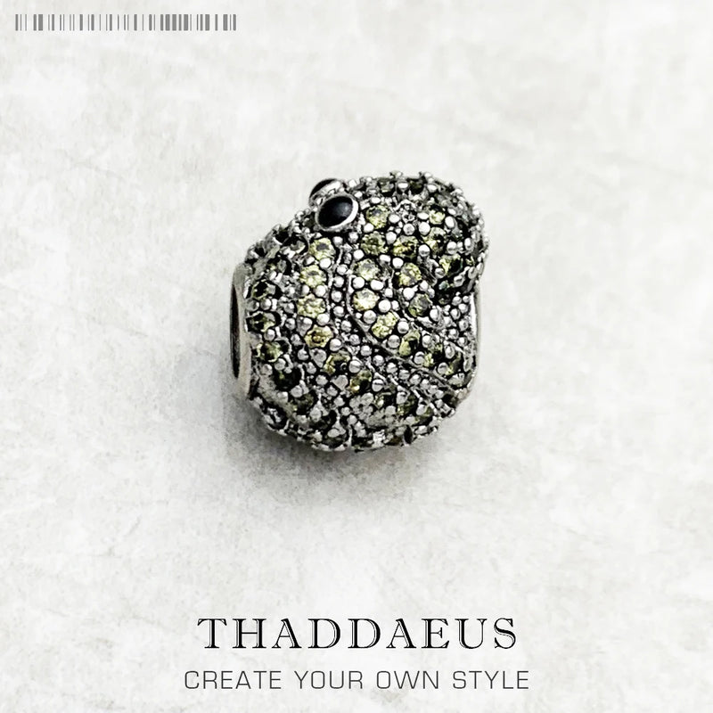 Dark Green Octopus Charm 925 Sterling Silver Jewelry Gift