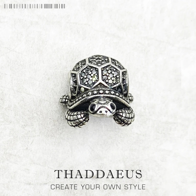 Dark Green Turtle Beads 925 Sterling Silver Europe Jewelry