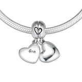 925 Silver Mother-Son Love Dangle Charm Beads for Bracelets