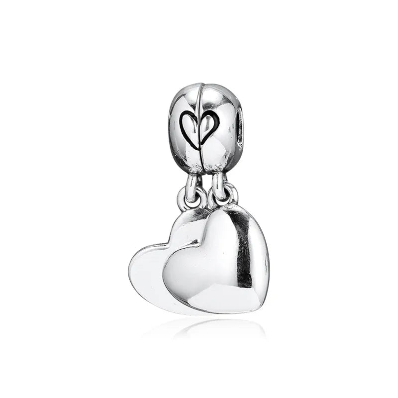925 Silver Mother-Son Love Dangle Charm Beads for Bracelets