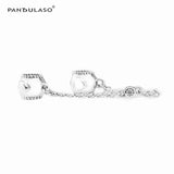 Embossed Hearts Safety Chain for European Charms Bracelets