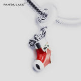 FESTIVE STOCKING DANGLE CHARM For European Charms Bracelets