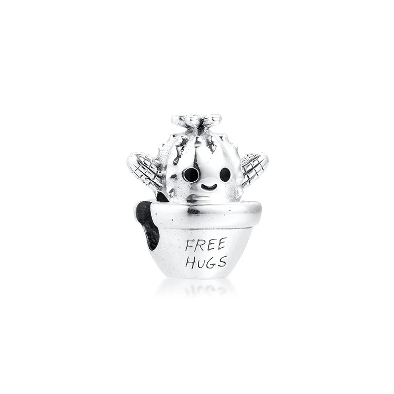 Cactus Charm Sterling Silver Jewelry Charms Fits Silver Bracelets