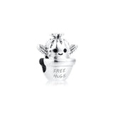 Cactus Charm Sterling Silver Jewelry Charms Fits Silver Bracelets