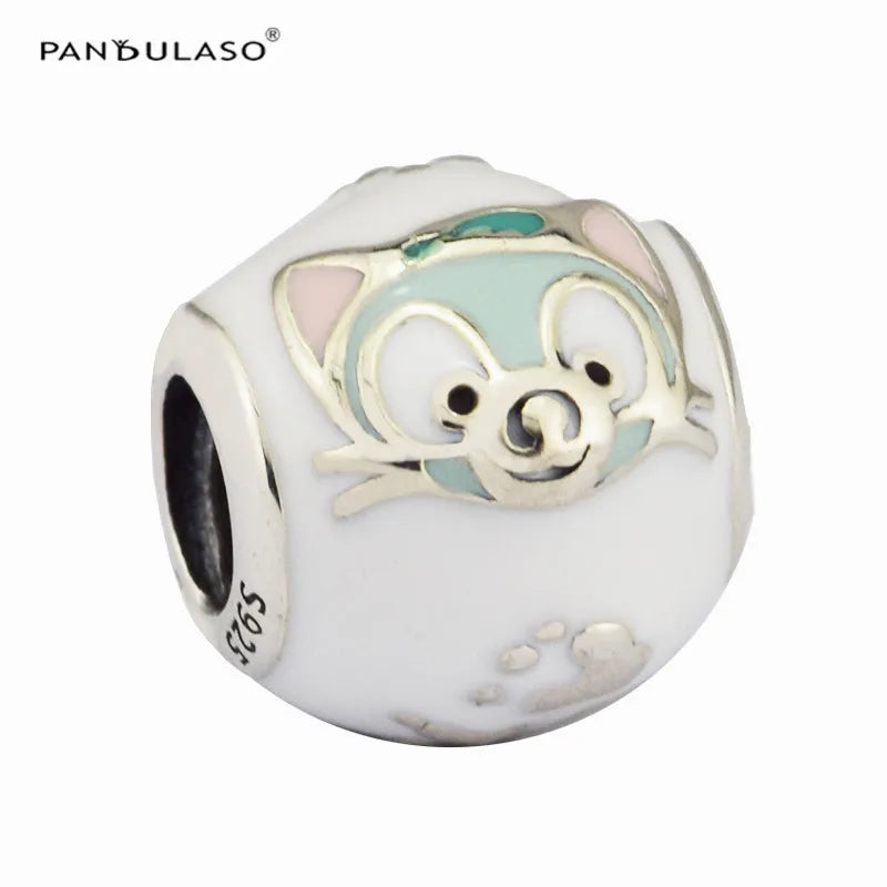 Cat Charm Fits European Charms Bracelets DIY Sterling Silver Jewelry