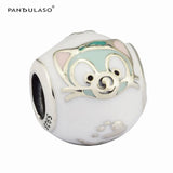 Cat Charm Fits European Charms Bracelets DIY Sterling Silver Jewelry