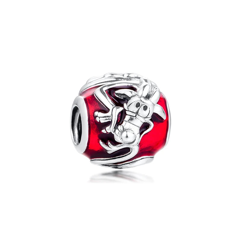 Mulan Mushu Charm Sterling Silver Jewelry Charms for Bracelets