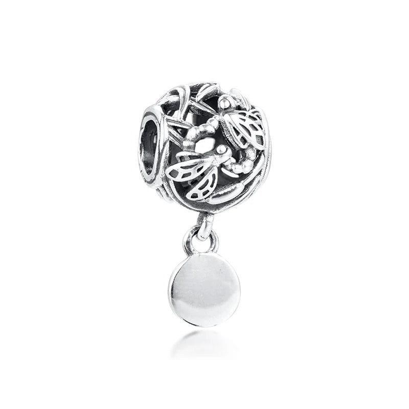 Dragonfly Love Charm Sterling Silver Jewelry Charms