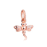 Dragonfly Pendant Sterling Silver Jewelry for Bracelets