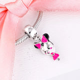 Girl Mouse With Dress Charm 925 Sterling Silver Mother Kids Holiday Bracelet