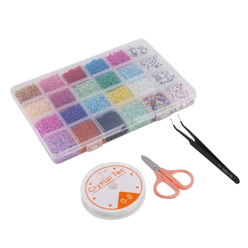 Beads Jewelry Making Kit - Glass Pony Seed Bead for Crafts