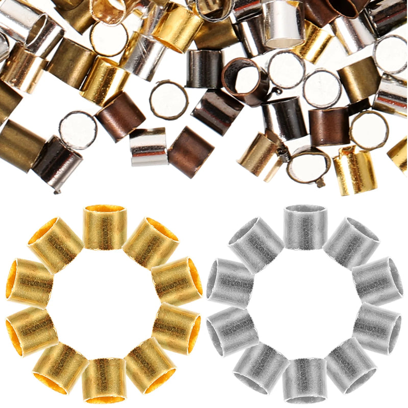 Beads Jewelry Tube DIY Making End Caps Spacer Crimp Column Crimping Bracelet