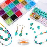 DIY Jewelry Making Kit Plastic Turquoise Beads Elastic String Lobster Clasp Box