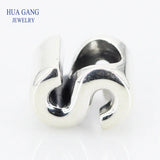 Letter S Charms Silver 925 Bead for Bracelet Necklace