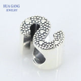 Letter S Charms Silver 925 Bead for Bracelet Necklace