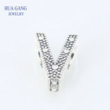 Sterling Silver Letter V Bead Charm for Bracelet Necklace