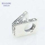 Sterling Silver Letter V Bead Charm for Bracelet Necklace