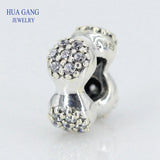 925 Sterling Silver Spacer Charms Beads for Bracelet DIY Jewelry